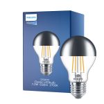 Philips Classic LED Pære E27 Pære mirror 7.2W 650lm 650lm - 827 ekstra varm hvit | dimbar - erstatter 60W