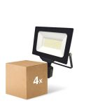Fordelspakning 4x Noxion LED Flomlys Beamy G3 50W 5500lm 110D - 840 Kald Hvit | IP44 - Bevegelses- og Lyssensor - Symmetrisk