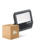 Fordelspakning 6x Ledvance LED Flomlys Aluminium Svart 41W 5500lm 100D - 830 Varm Hvit | IP66 - Symmetrisk