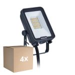Fordelspakning 4x Philips LED Flomlys Ledinaire BVP167 10W 1200lm 110D - 830-840-865 CCT | IP65 - Symmetrisk