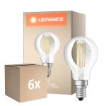 Fordelspakning 6x Osram Classic LED E14 Ball Filament Klar 5.9W 806lm - 827 Ekstra Varm Hvit | Dimbar - Erstatter 60W
