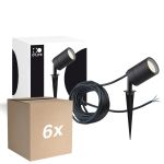 Fordelspakning 6x D'Lite Pigg Lys Fuse Strømkabel Svart | IP65 - Egnet for 1x GU10 | incl. cable 2 Meter