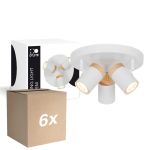 Fordelspakning 6x D'Lite Taklampe Beitem Matt Hvit FSC Tre | Egnet Til 3x GU10