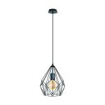 Eglo Pendel Lampe Carlton Stål Svart | IP20 - Egnet for 1x E27 