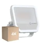 Fordelspakning 4x Ledvance LED Flomlys Aluminium Hvit 41W 5500lm 100D - 830 Varm Hvit | IP66 - Symmetrisk