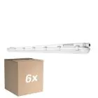 Fordelspakning 6x Ledvance LED Lyslister Vanntett Fuktighetstett 58W 8000lm - 865 Daglys | 150cm