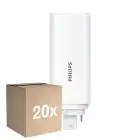 Fordelspakning 20x Philips CorePro PL-T LED Pære HF 6.5W - 830 Varm Hvit | 4-Stift - Erstatter 18W