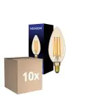 Fordelspakning 10x Noxion Lucent LED E14 Mignon Filament Rav B35 4.5W 400lm - 822 Ekstra Varm Hvit | Dimbar - Erstatter 35W