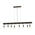 Eglo Pendel Lampe Townshend 4 Stål Brun Svart | IP20 - Egnet for 8x E27 