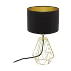 Eglo Bordlampe Carlton 2 Stål Gull Svart | IP20 - Egnet for 1x E14 